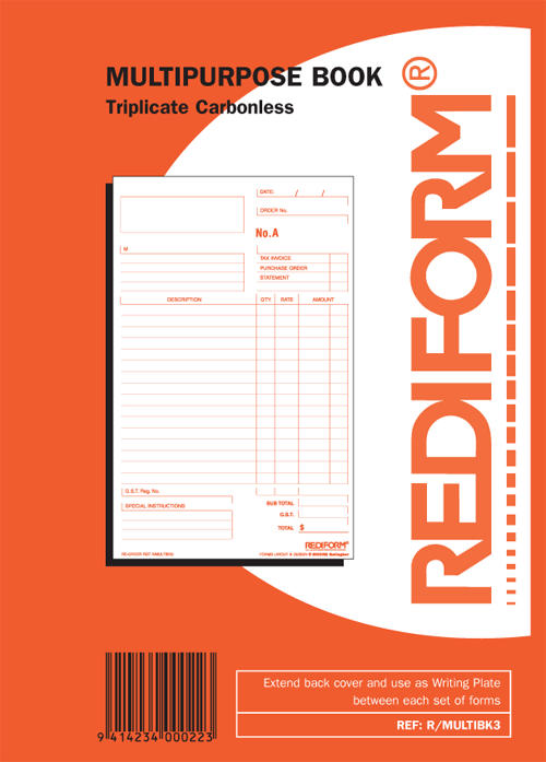Rediform Multi-Purpose Book No Carbon Required R/MULTIBK3 210x155mm 50 Triplicates