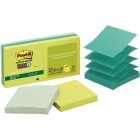 Post-it Super Sticky Self-Adhesive Notes Recycled R330-6SST Oasis/Bora Bora Pop-Up 76x76mm Pack 6 image