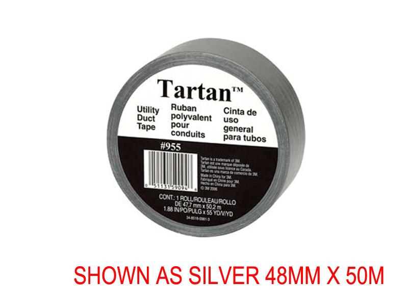 Tartan 955 Utility Duct Tape 48mm X 50m Black Roll