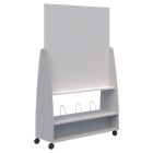 Move Whiteboard Mobile Partition Open Shelf 1220Wx1912Hmm Silver Strata image