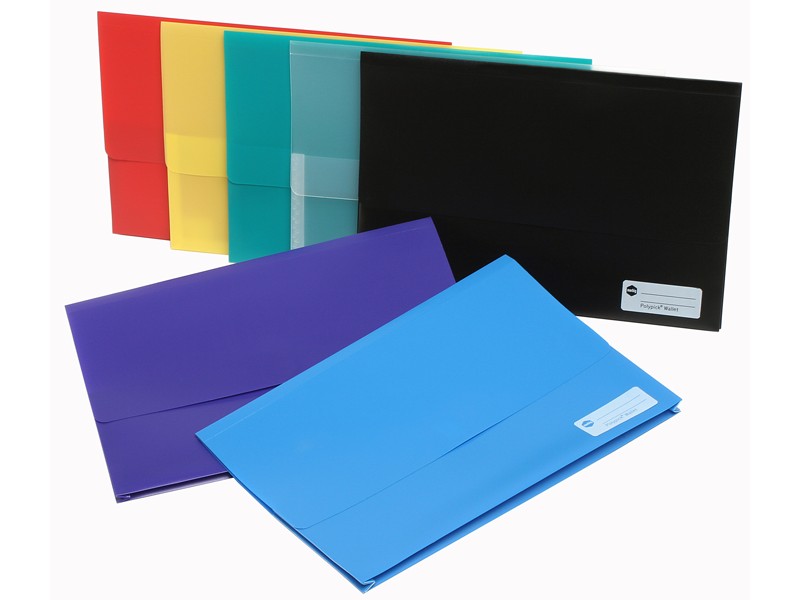 Marbig Document Wallet Polyprop Velcro Close Foolscap Blue