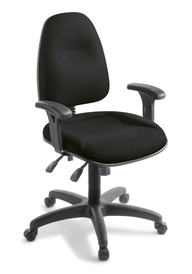 Spectrum 3 Task Chair 3 Lever with arms Long/Wide Seat High Back Black