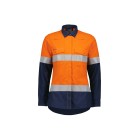 Syzmik Womens Orange Flame Lightweight Ripstop Taped Shirt Size 8 Orange/Navy-14 image