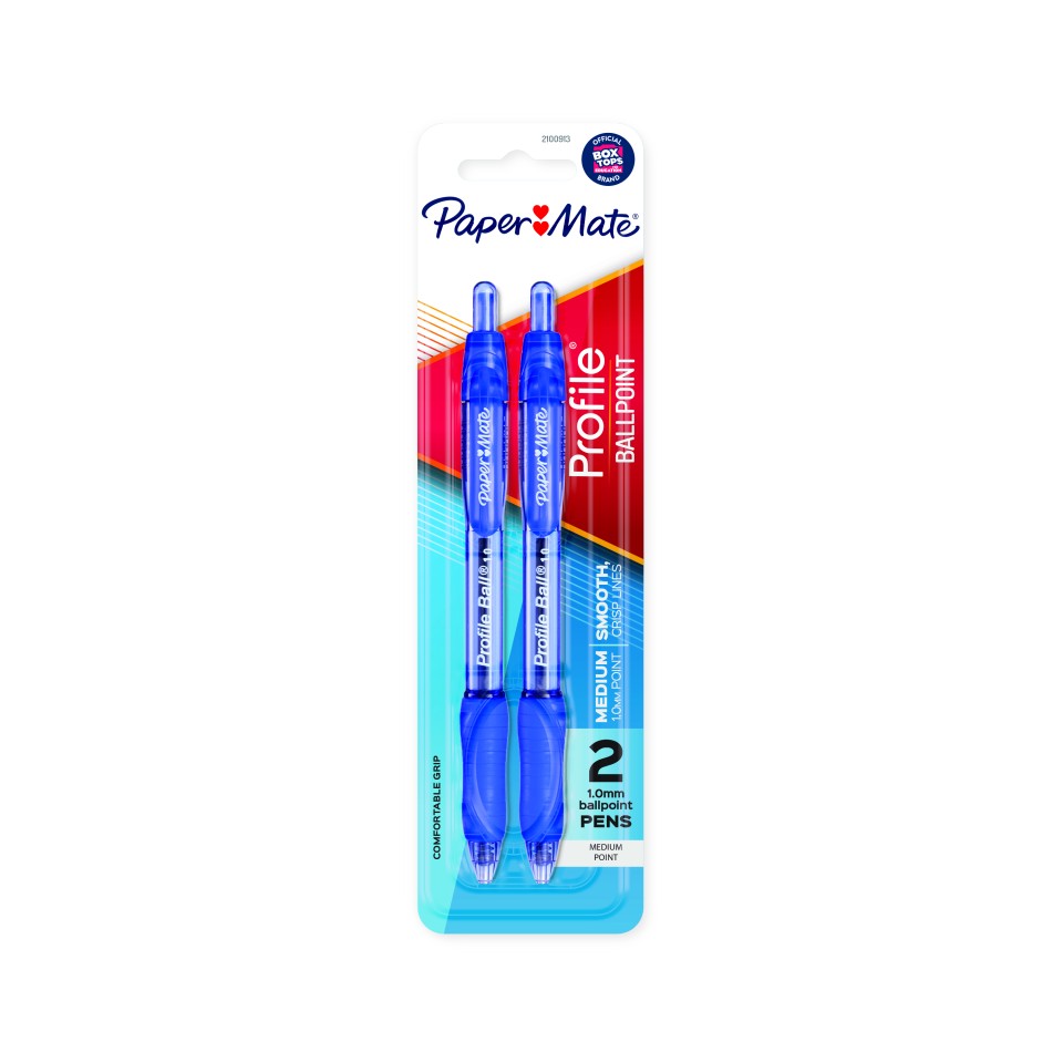 Papermate Profile Ballpoint Pen 1.0mm Blue Pack 2