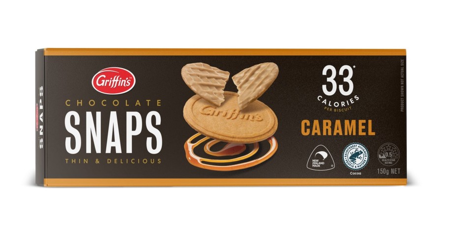 Griffins Chocolate Snaps Biscuits Caramel 150g