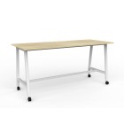 Knight Cubit Bar Leaner with Castors White Frame image