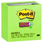 Post-it Super Sticky Notes 654-5SSLE 76x76mm Limeade Pack 5 image