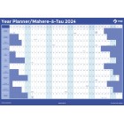 NXP 2024 Wall Planner A2 Double Sided Laminated Blue image