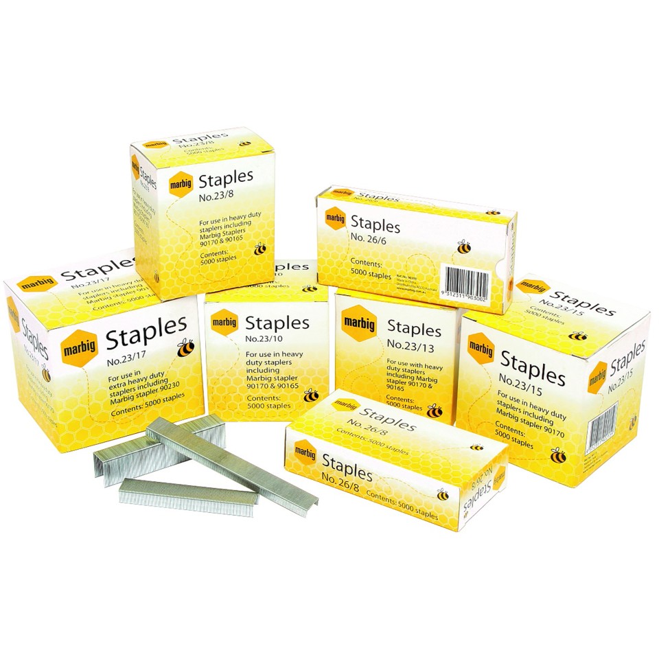 Marbig 90213 23/10 Staples Tacker 95 Sheets Box 5000