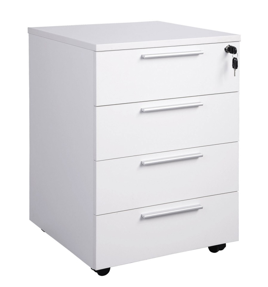 Cubit Mobile 4 Drawer 466Wx640Hmm White