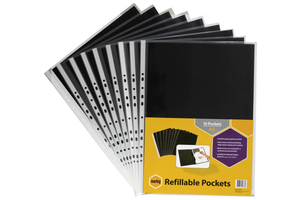 Marbig Display Book Refills A3 Pack 10