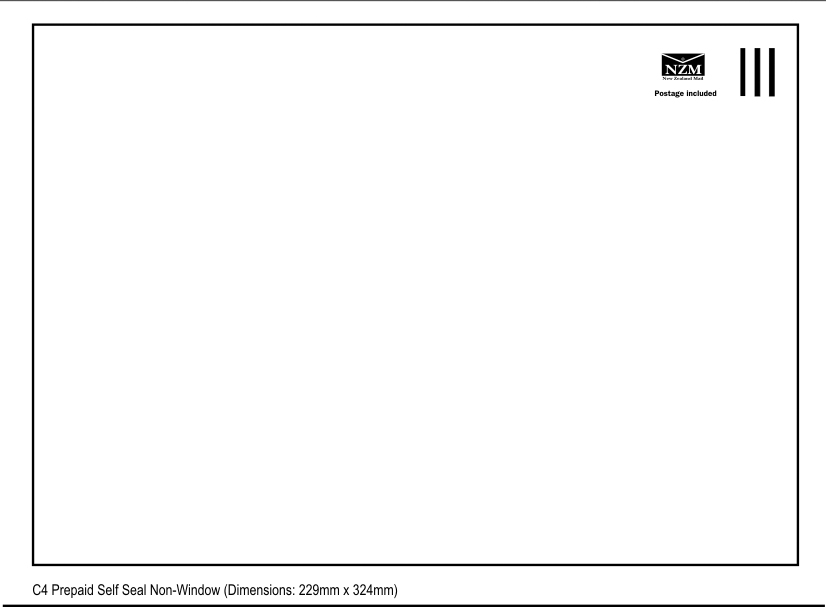 NZM Prepaid Envelope Self-Seal Non-Window C4 229x324mm White Box 250