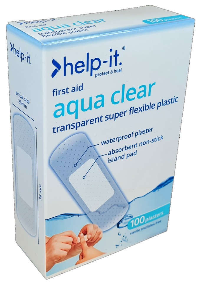 Help-It Waterproof Transparent Plasters Box 100