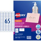 Avery Frosted Clear Address Labels for Inkjet Printers, 38.1 x 21.2 mm, 1625 Labels (936009 / J8551) image
