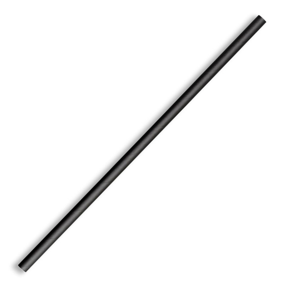 Biostraw 3ply Paper Regular Straws Black Carton 2500