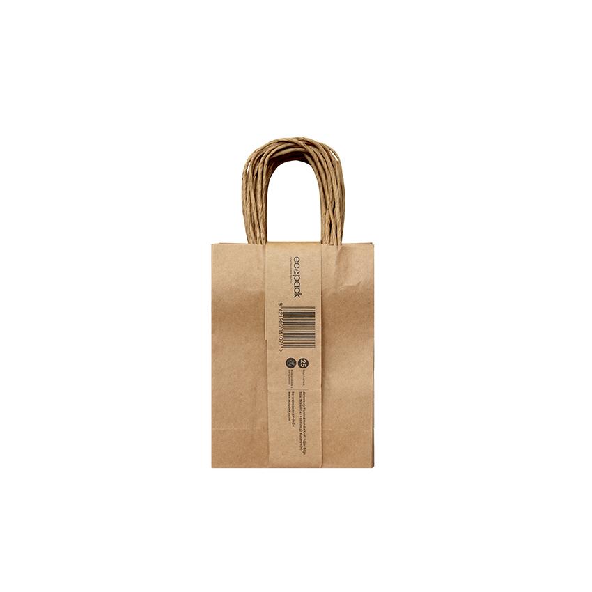 ecopack EP-TH04 150(w)+80(g) x 210(h)mm Twisted Handle Paper Bags Accessory Size Set Of 25