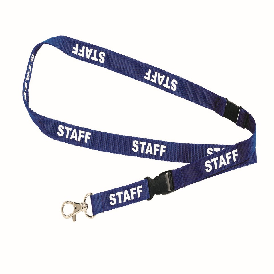 Rexel Lanyard Pre-printed Staff Blue Pack 5