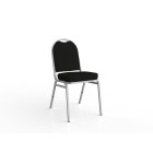 Klub Conference Chair Silver Frame Black Fabric image