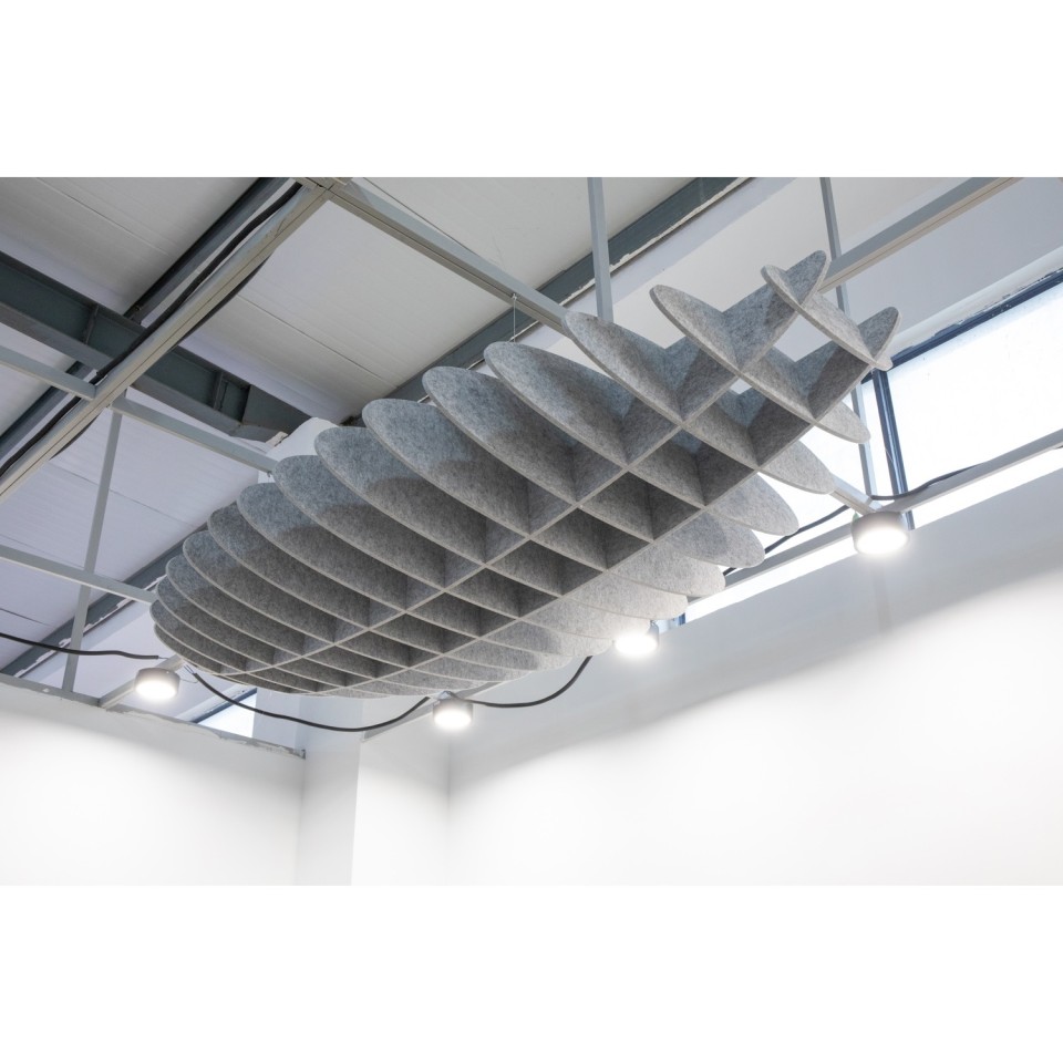 Acoustic Ceiling Lattice Ellipse Grey