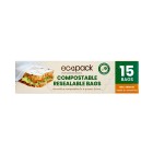 Ecopack Compostable Resealable Sandwich Bags 180 x 190mm Box of 15 Bags image