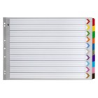 Marbig Dividers Manilla Plastic Coloured 10 Tab A3 Landscape White image