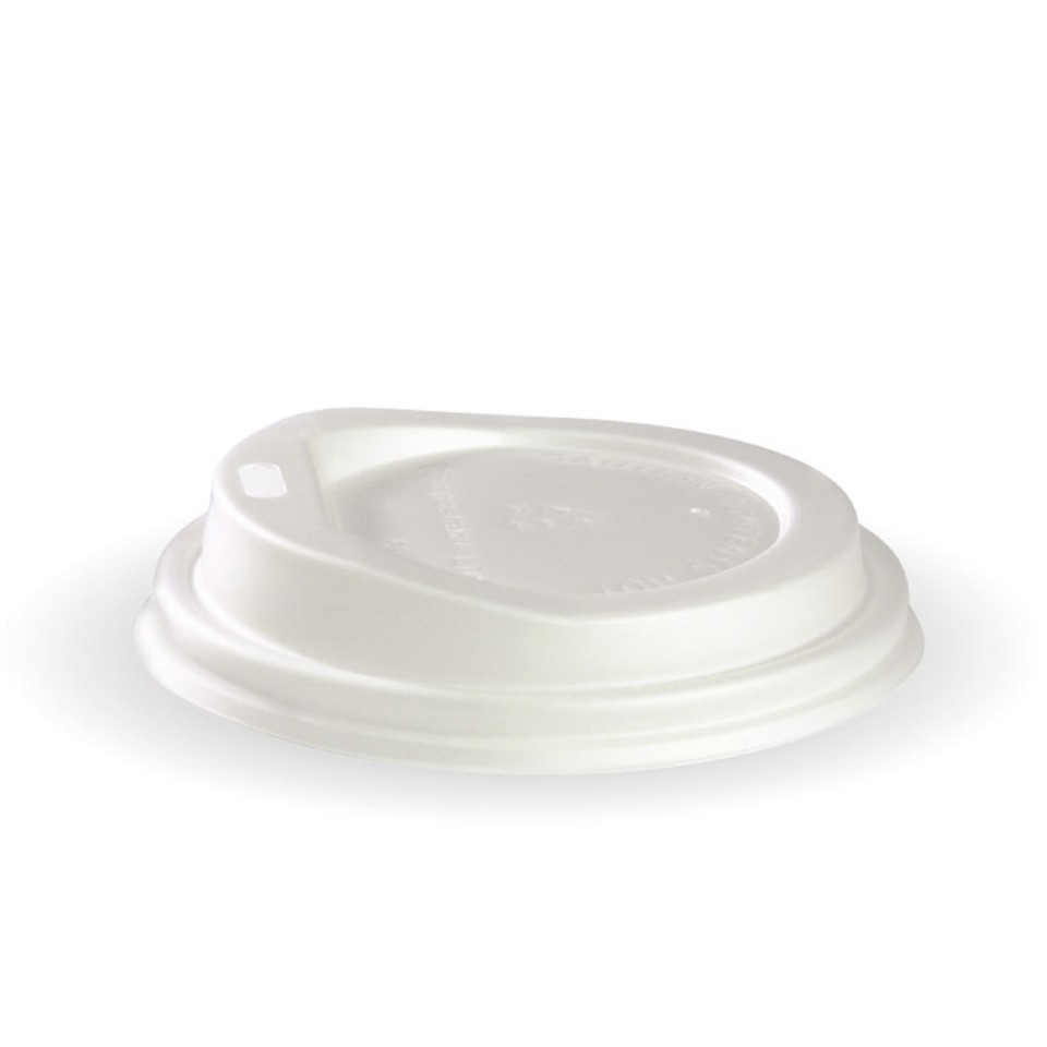 BioPak Paper Cup Lid CPLA Opaque 80mm Carton 1000