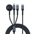 Promate 1.5m 5in1 Multi-connector Charging Cable With Both Usb-c & Lightning Connectors Black image