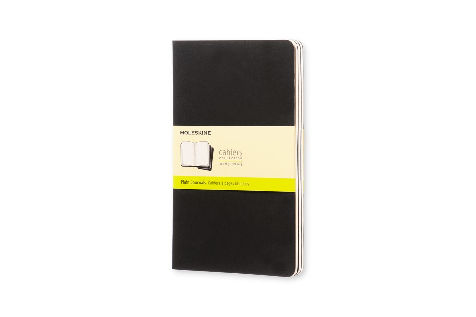 Moleskine Cahier Notebook Large Black Plain Set Of 3