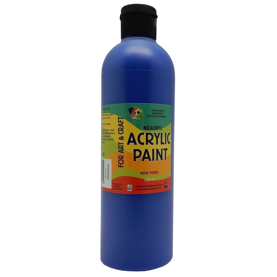 5 Star Acrylic Paint 500ml Warm Blue