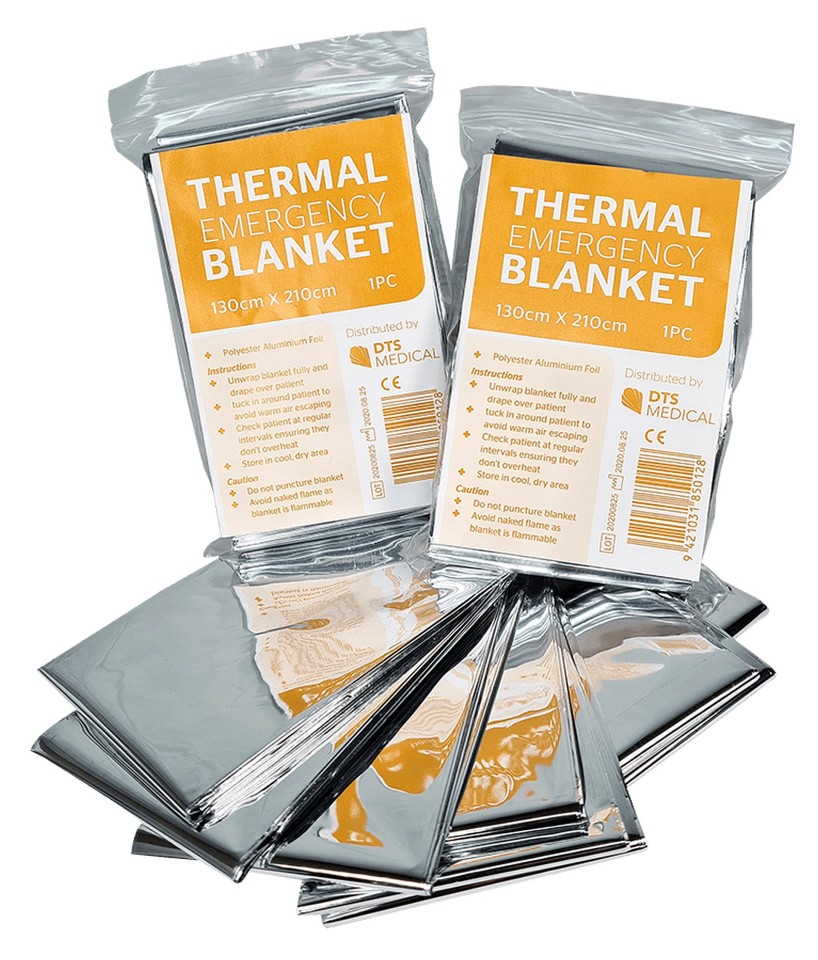 Thermal Survival Blanket 130cm x 210 cm Pack of 2
