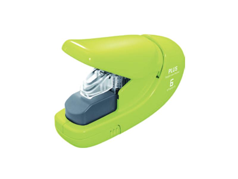 Plus Stapler Staple-Free 5 Sheet Green