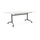 Knight Team Flip Table 1600(w)x800(d)x725(h)mm Black Base White Top image