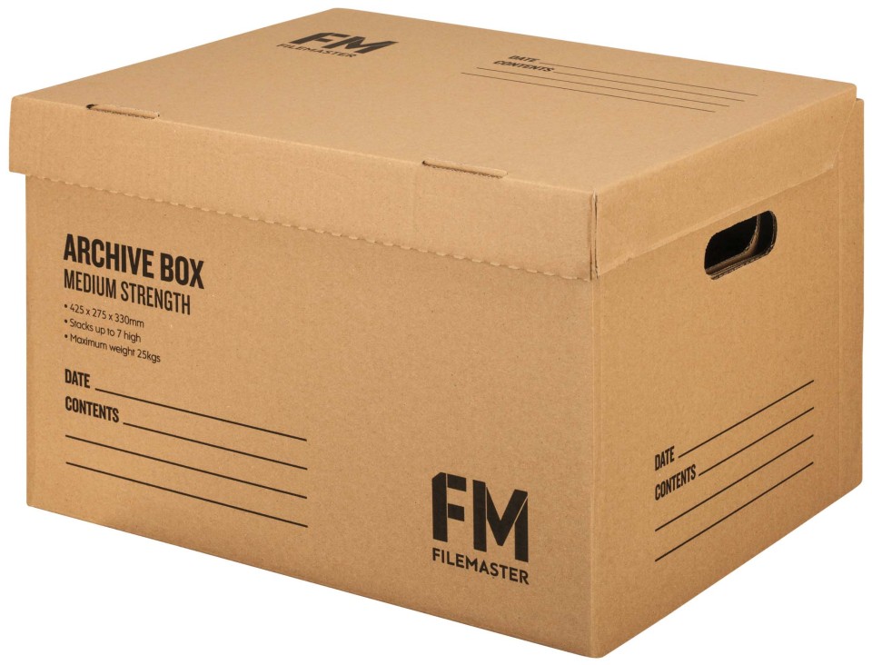 FM Archive Box Medium Strength 425x275x330mm Inside Measure Kraft