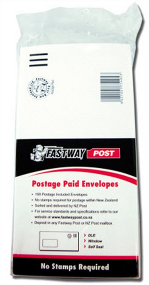 NZM Prepaid Envelope Self Seal Window DLE 114X225mm White Box 100