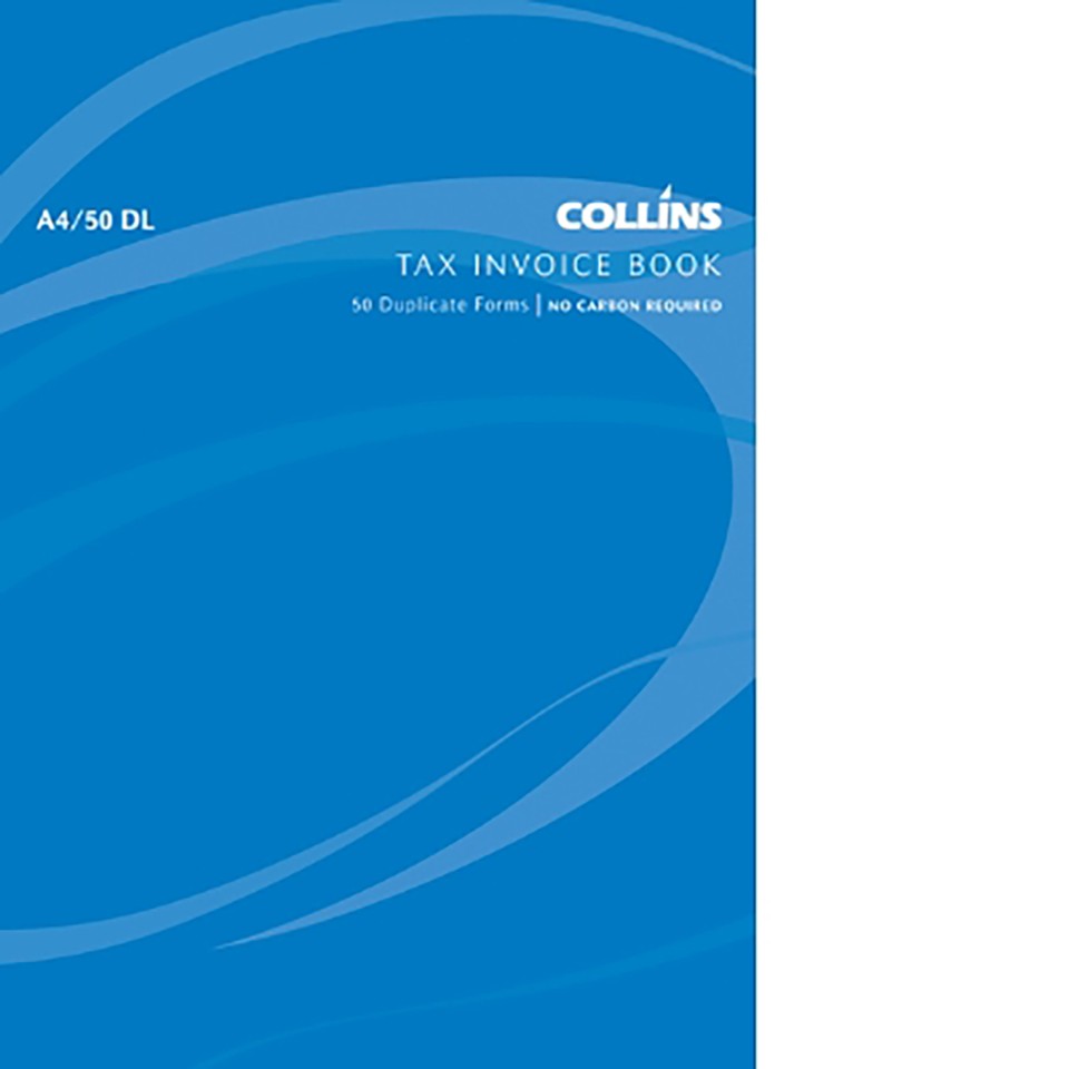 Collins Tax Invoice A4/50DL Duplicate No Carbon Required