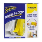 Sellotape Sticky Hook & Loop Strip Removeable 20mm X 6m image
