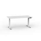 Agile 3 Stage Height Adjustable Single Sided Desk 1500Wx800Dmm White Top / White Frame image