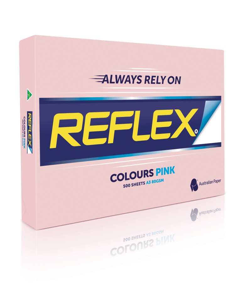 Reflex Colours Tinted Copy Paper A3 80gsm Pink Ream 500