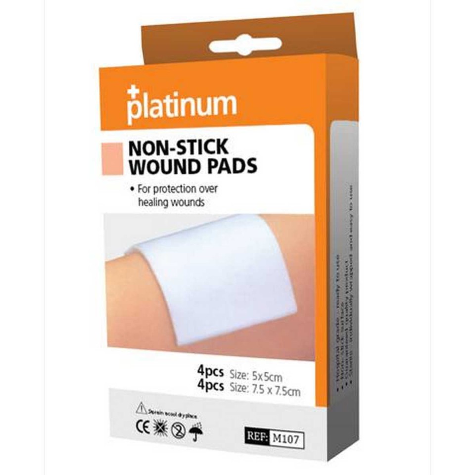 Platinum Non-Adherent Dressing Pads 2 Sizes Pkt 8