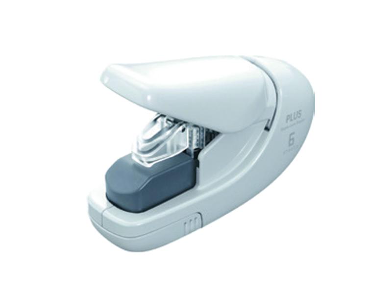 Plus Staple-Less Staple-Free Stapler 5 Sheets White