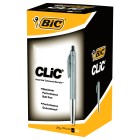 BIC Clic Ballpoint Pen Retractable Medium 1.0mm Black Box 50
