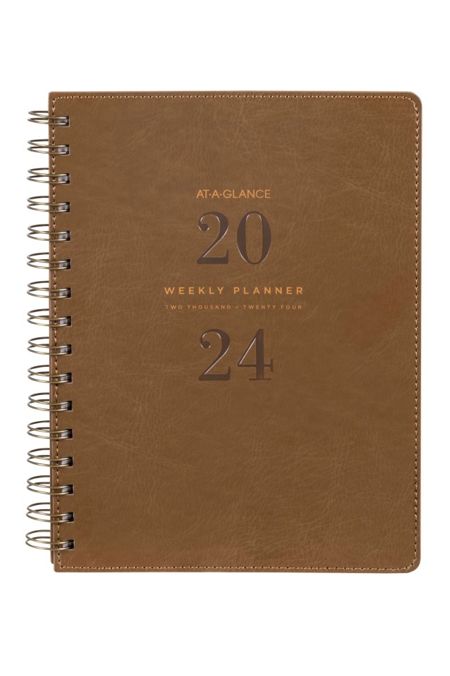 At-A-Glance Signature Collection 2024 Weekly Planner A5 Brown