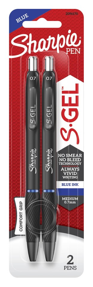 Sharpie S-Gel Gel Ink Pen 0.7mm Blue Pack 2