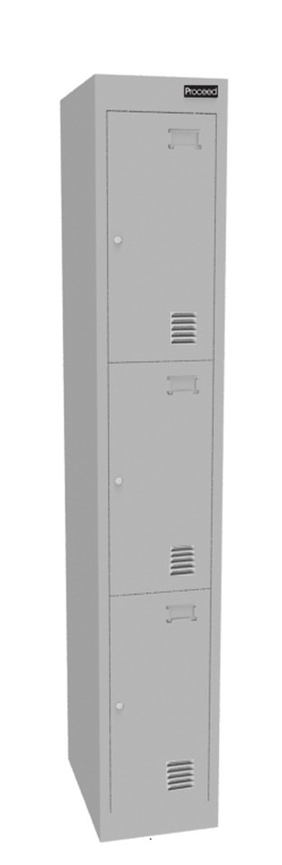 Proceed Locker 3 Tier 375Wx1800Hmm Stone Grey