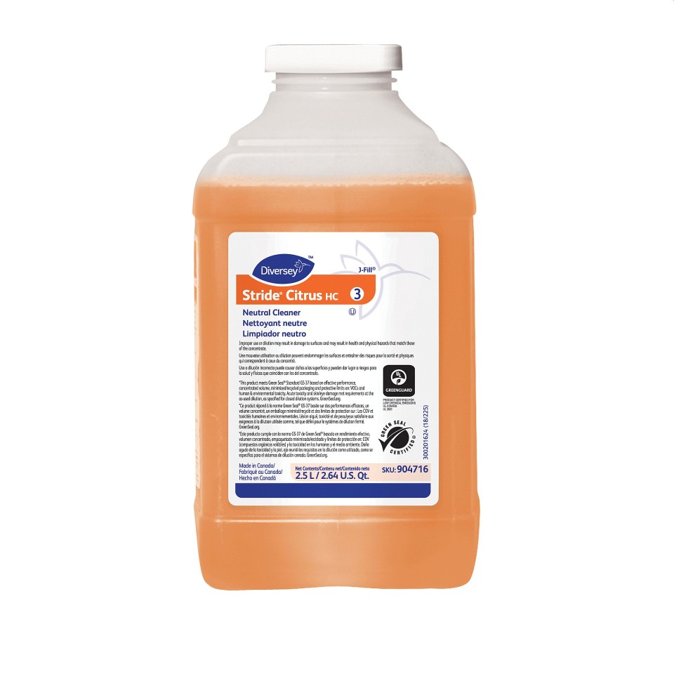 Diversey Stride Citrus Jfill Neutral Floor Cleaner 2.5 Litre 904716