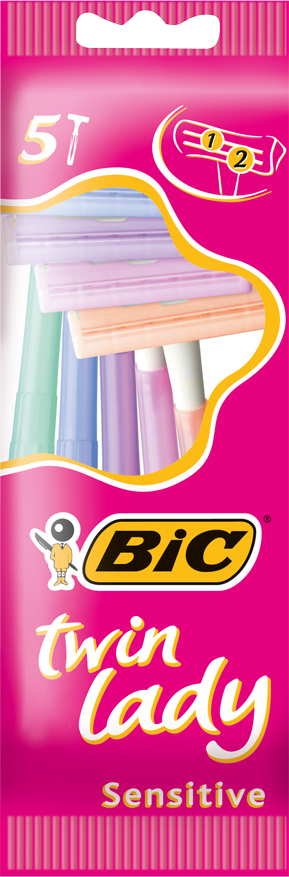 BIC Twin Lady Sensitive Female Disposable Shaver Pack of 5