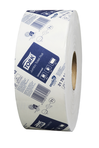 Tork T1 Universal Jumbo Roll Toilet Paper 1 Ply White 600 meters per Roll 2179142 Carton of 6