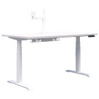 Pryme Electric Desk 1200x700. Inc Soft Wiring And Single Monitor Arm. White And Snow Velvet image