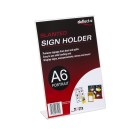 Deflecto Sign/Menu Holder Slanted Portrait A6 Clear image