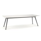 Knight Team Meeting Table 2400(w)x1200(d)mm White Top With Black Base image